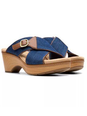 Clarks Seannah Nora Wedge Block Heel Sandals